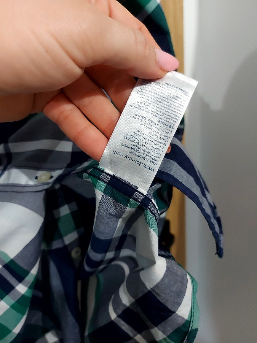 Oryginalna męska bawełniana koszula roz XL w kratkę Tommy Hilfiger