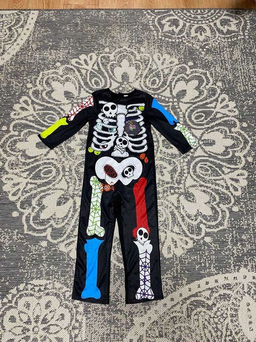Скелет зомби 2345678910 лет  Хеллоуин костюм