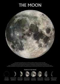 Plakat The Moon Fazy Księżyca z opisem A1 Nowy