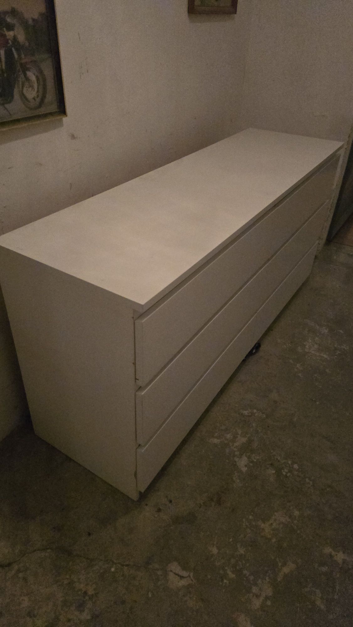 Komoda MALM biała, 6 szuflad, 160 cm