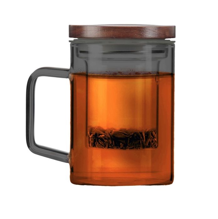 Vialli Design Szklanka z zaparzaczem Soho 350 ml grafitowa