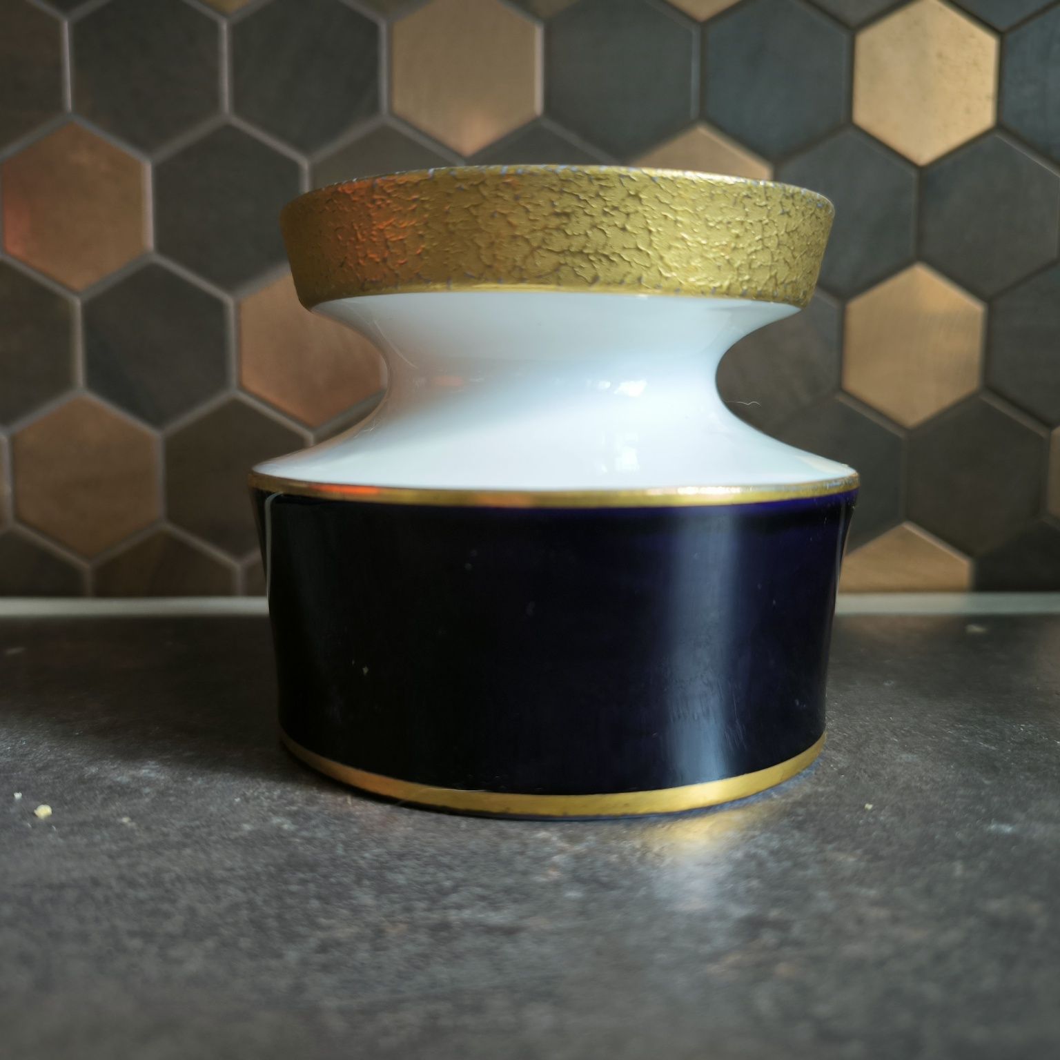 Wazon porcelanowy Unterweissbach Echt Kobalt – lata 60.