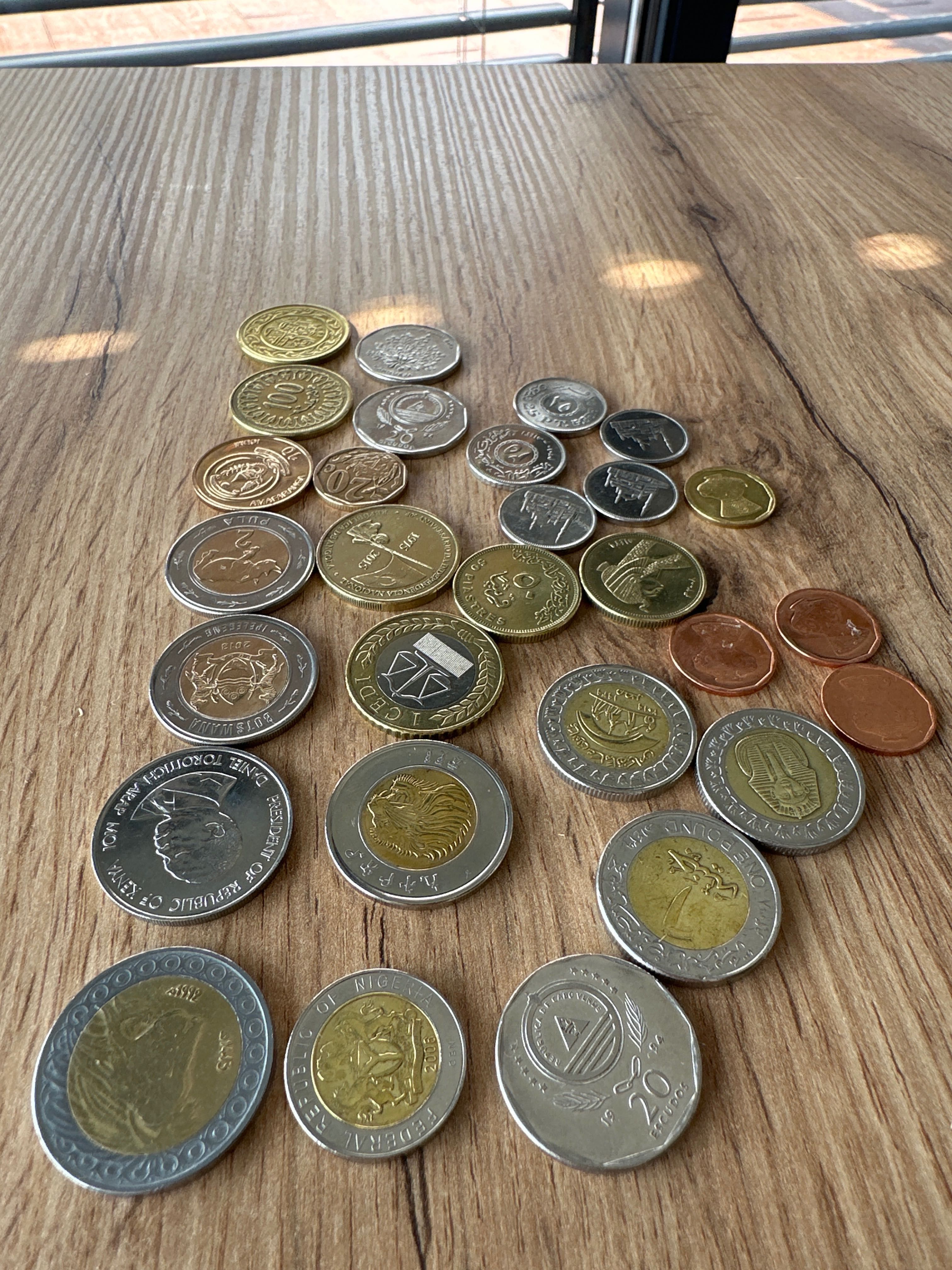 Monety afrykańskie i egipskie 28 sztuk