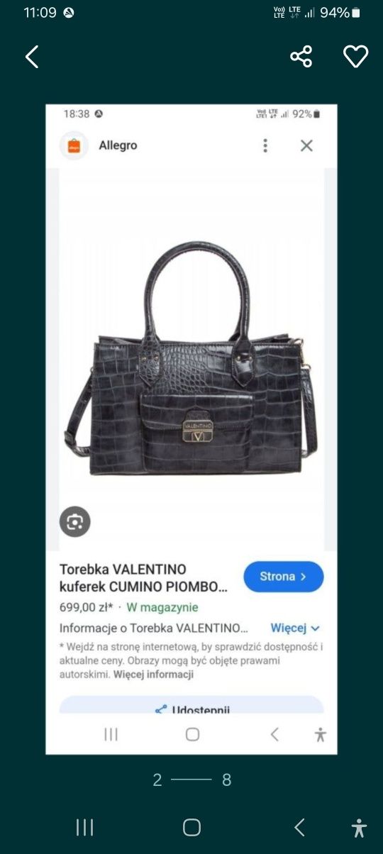NOWA MARIO VALENTINO oryginalna torebka kuferek skóra ekologiczna red