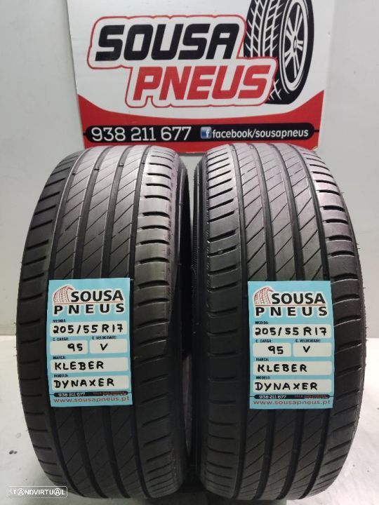2 pneus semi novos 205-55r17 kleber - oferta dos portes 100 Euros