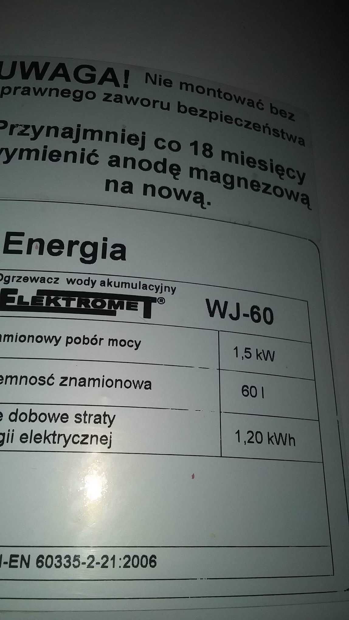 Ogrzewacz wody akumulacyjny WJ-60