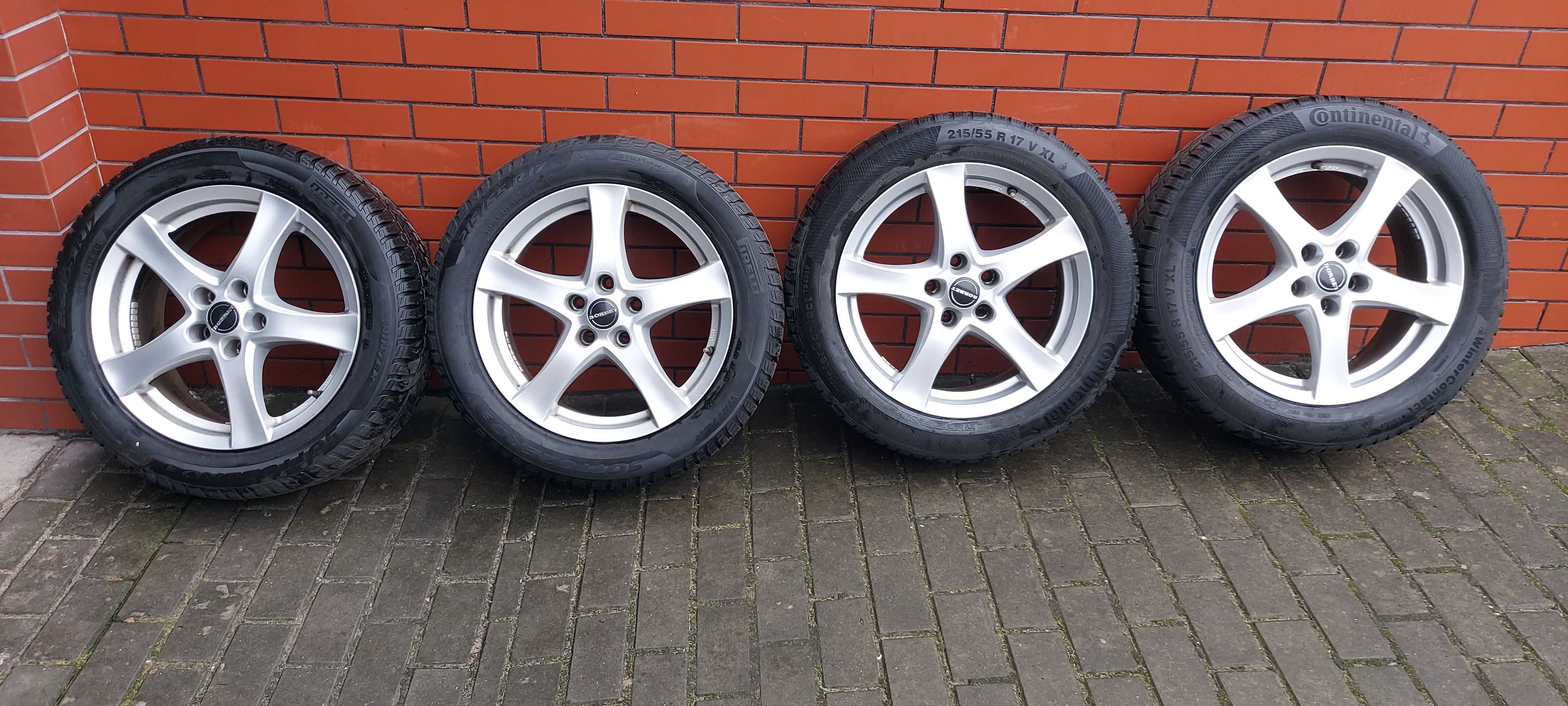 alu AUDI VW SKODA, BORBET 7x17, 5x112, ET35+ opony 215/55/17