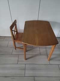 Drewniany zestaw Ikea Leksvik stolik i krzesło