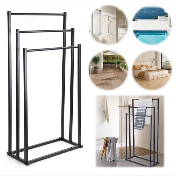 Металева підлогова вішалка для рушників і халатів