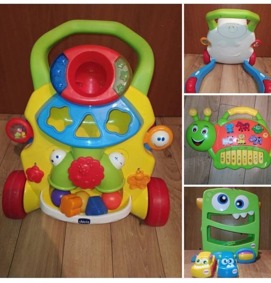 Pchacz Chicco z sorterem interaktywny edukacyjny jeździk dla niemowląt