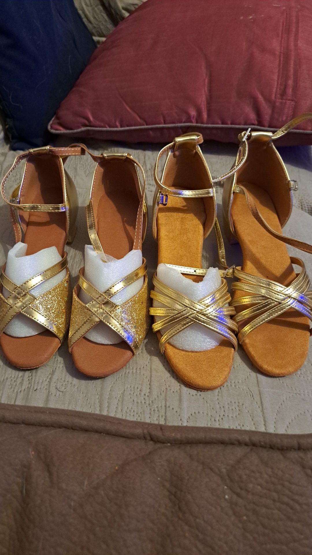 SANDÁLIAS douradas/ sapatos de dança