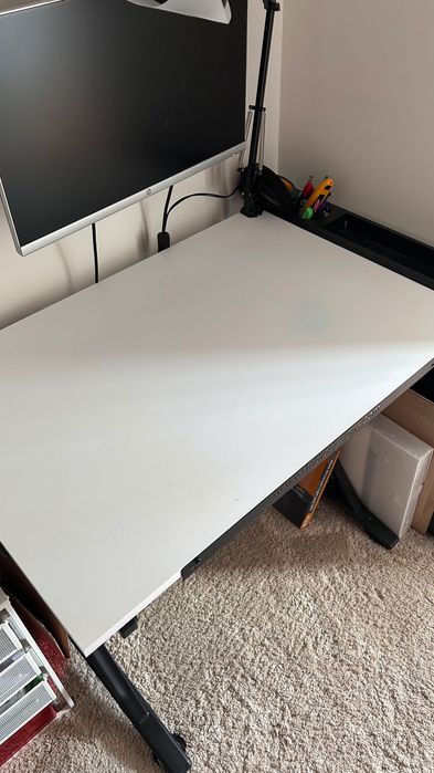 Mesa de Desenho Fusion, Inclinável a 45º, Preto e Branco