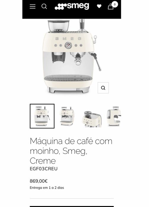 Máquina de café com moinho, Smeg,
