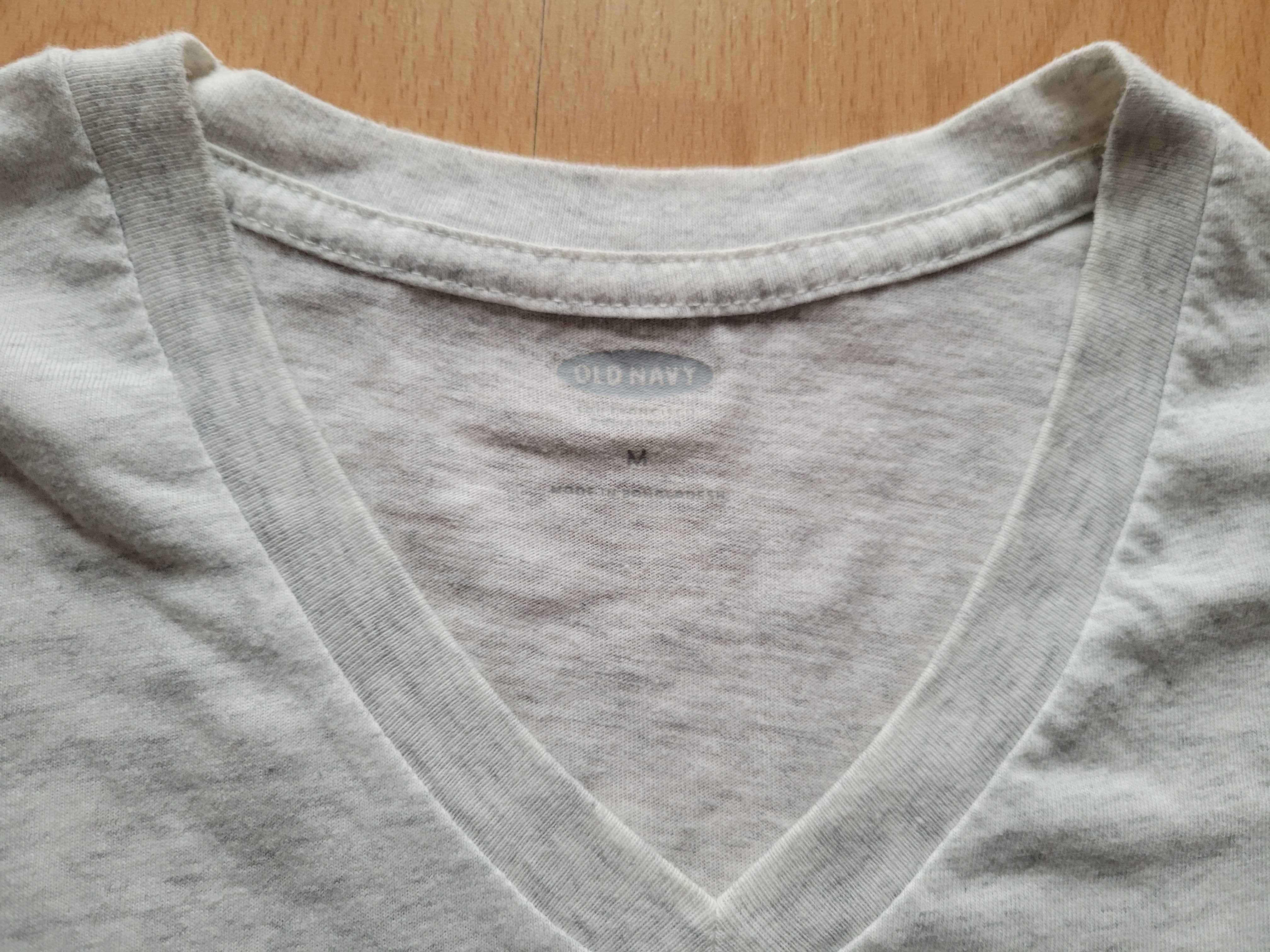 T-shirt w serek Old Navi jasno szara