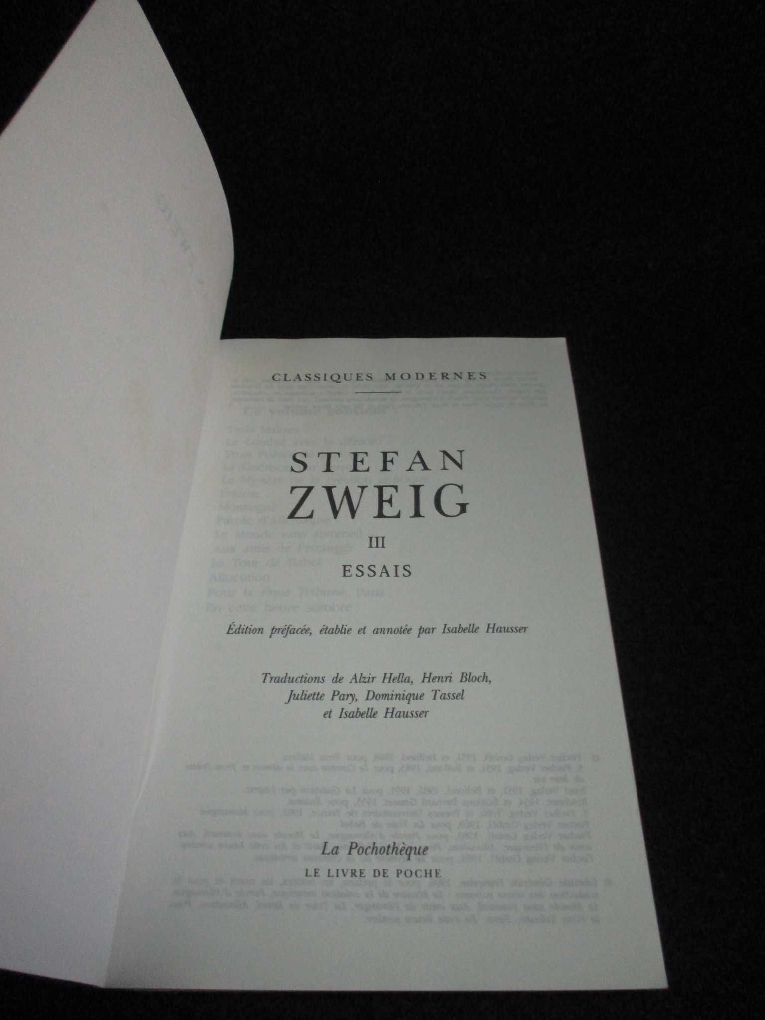 Livros Classiques Modernes Stefan Zweig La Pochothèque