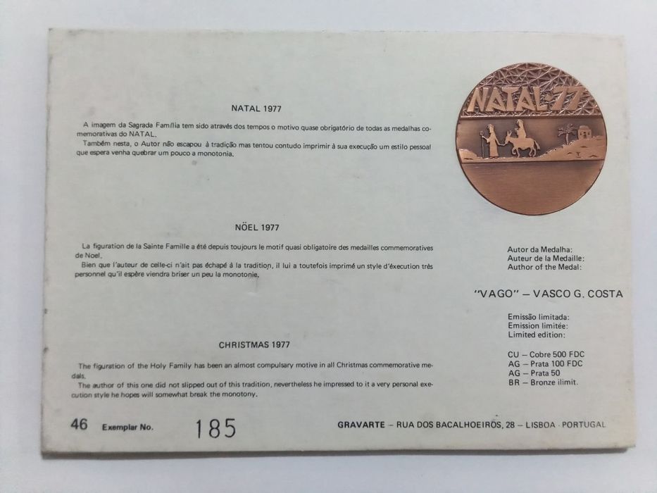 Filo-Medalhística - Natal 1977