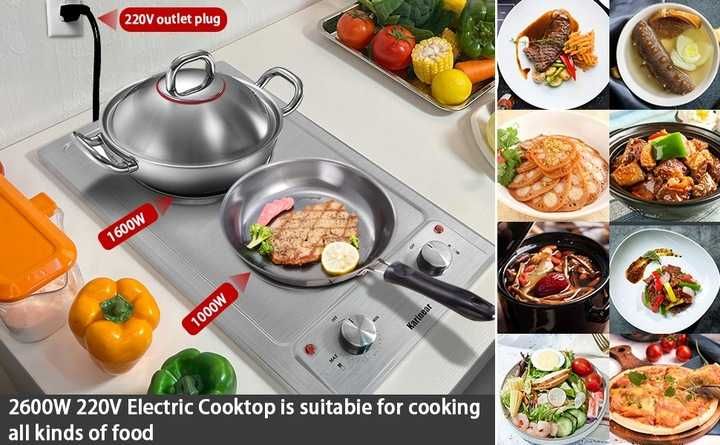 Elektryczna Płyta Ceramiczna Karinear 2 Płyty Grzewcze 2600 W Pokrętła