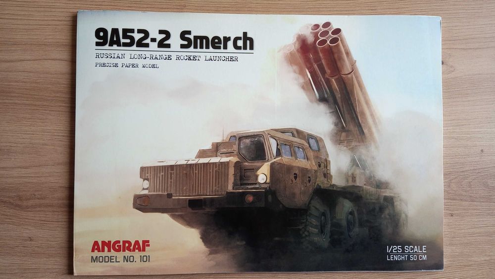 Model kartonowy - Wyrzutnia rakiet 9A52-2 Smerch - Angraf 50