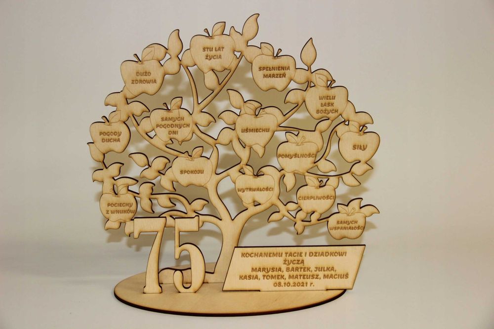 Drzewko okolicznościowe  z grawerem/ suwenir rocznicowy