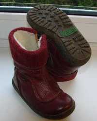 Сапожки зимние кожаные (ботинки, ботиночки) на девочку. Размер - 24.