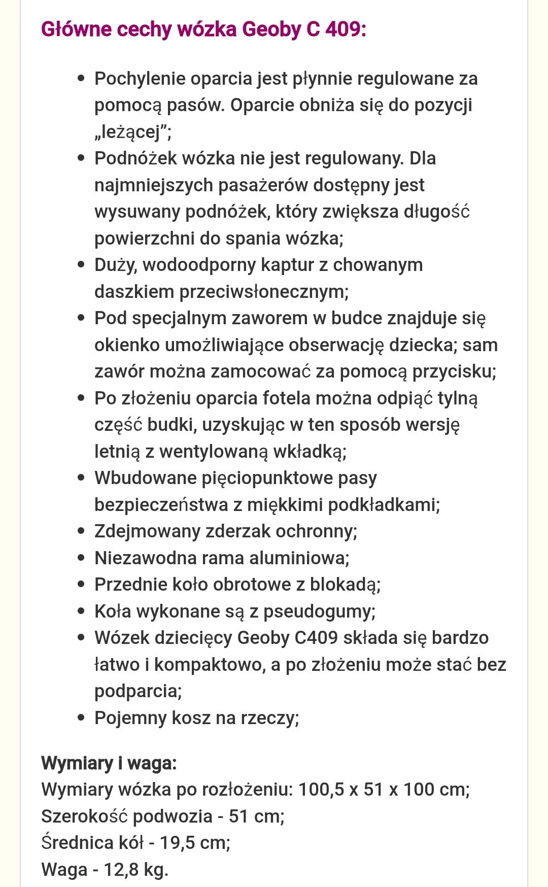 Spacerówka Geoby C409