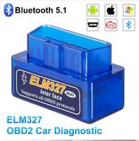 Автосканер адаптер ELM327 mini Bluetooth, V2.1 OBD 2, колір: синій