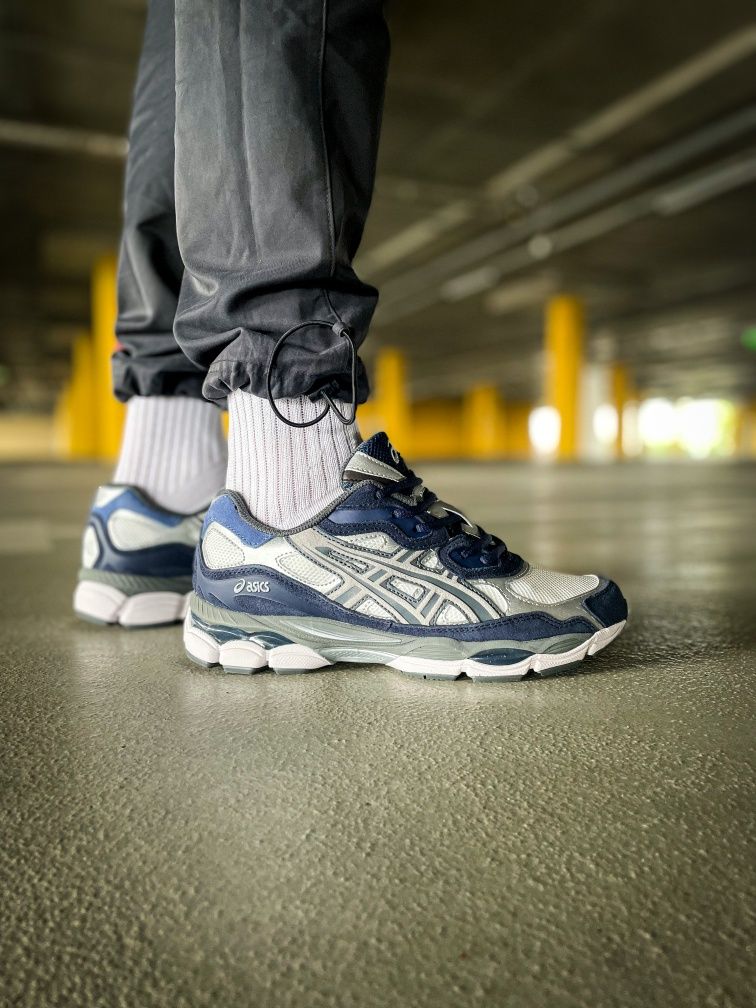 Кросівки чоловічі Asics Gel NYC Navy Steel та White Steel Grey