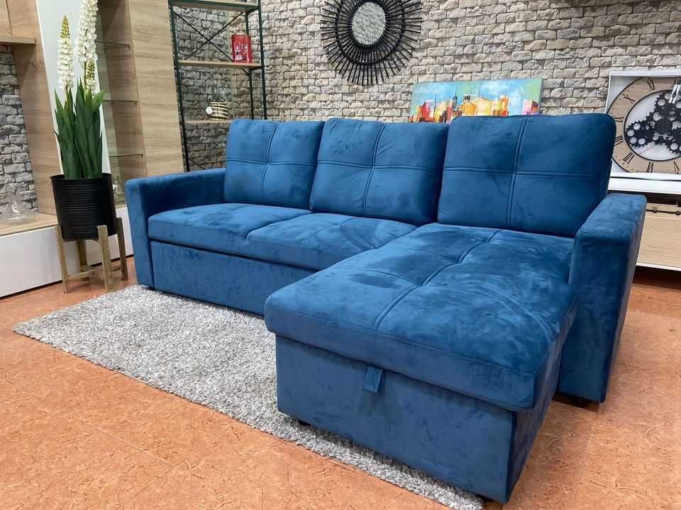 LIQUIDAÇAO TOTAL SOFÁ-CAMA AZUL COM ARRUMAÇAO ENVIO  GRÁTIS
