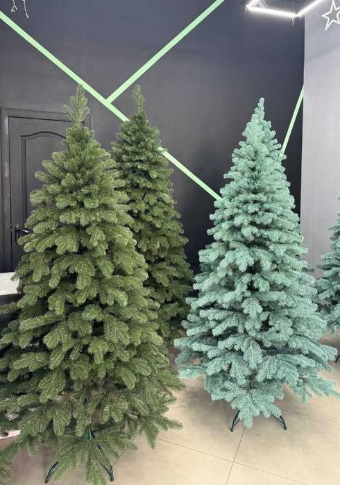 Ялинка лита зелена та блакитна з підставкою Найпишніша модель  Якість