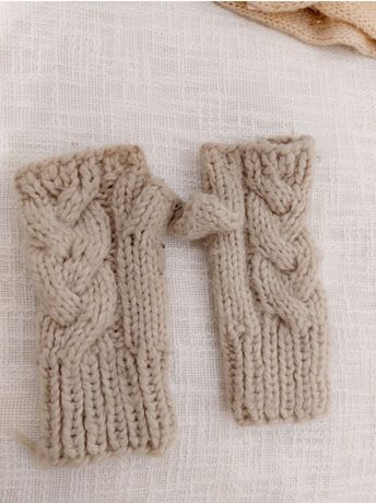 Luvas de lã sem dedos