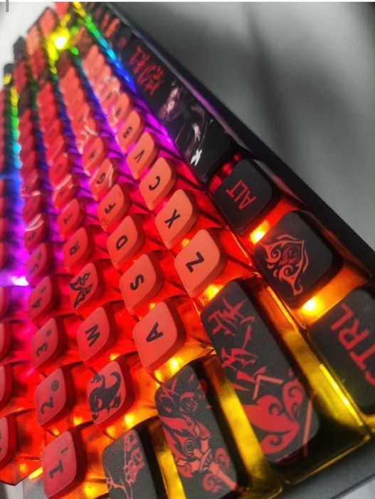 Genshin impact hu tao напівпрозорі кеусар кейкапи genshin impact 125шт