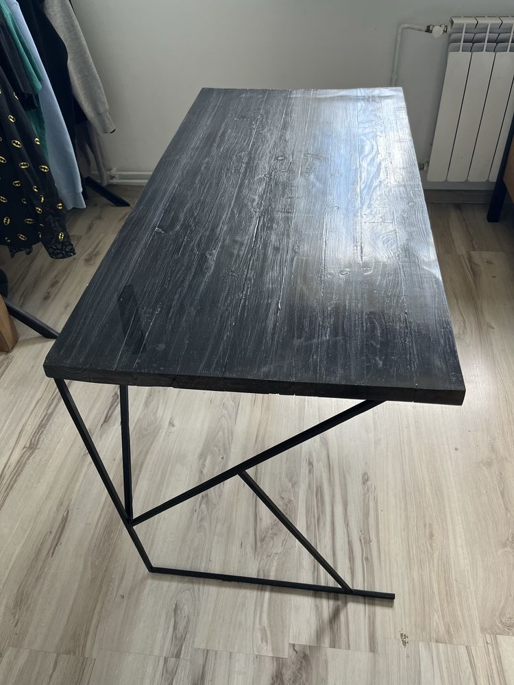Nowoczesne biurko handmade | Metal + drewno | Solidne i stylowe