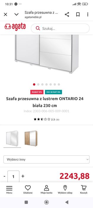 Szafa Agata na ubrania