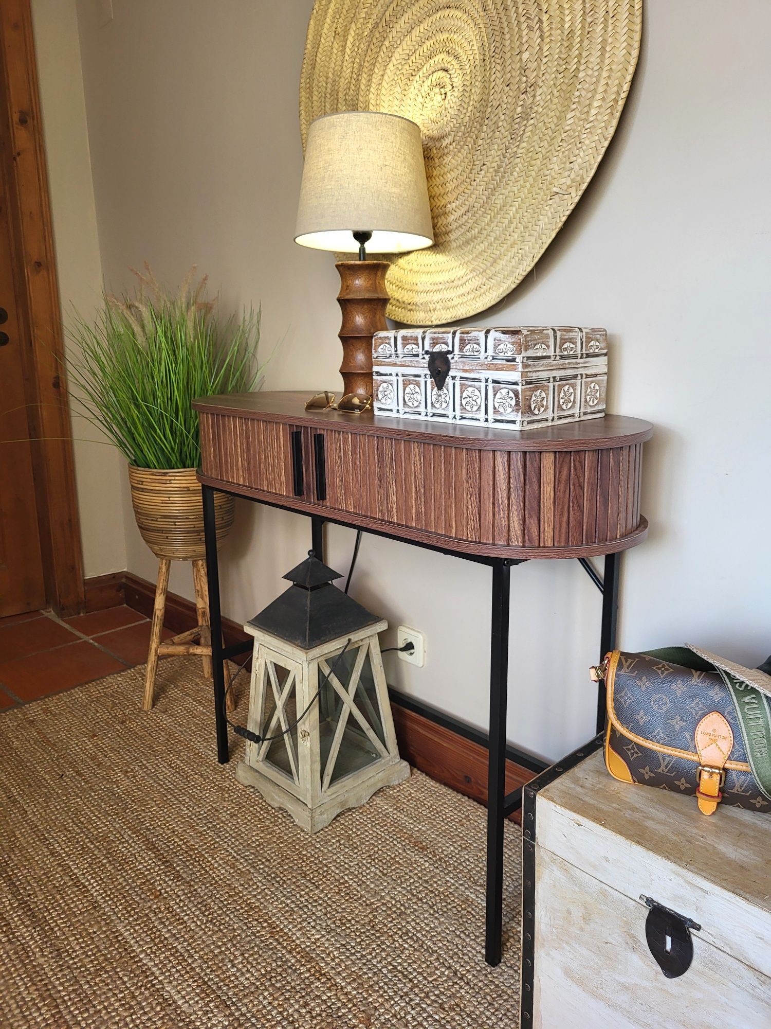 mesa, apoio, consola, secretaria, ferro, rustico