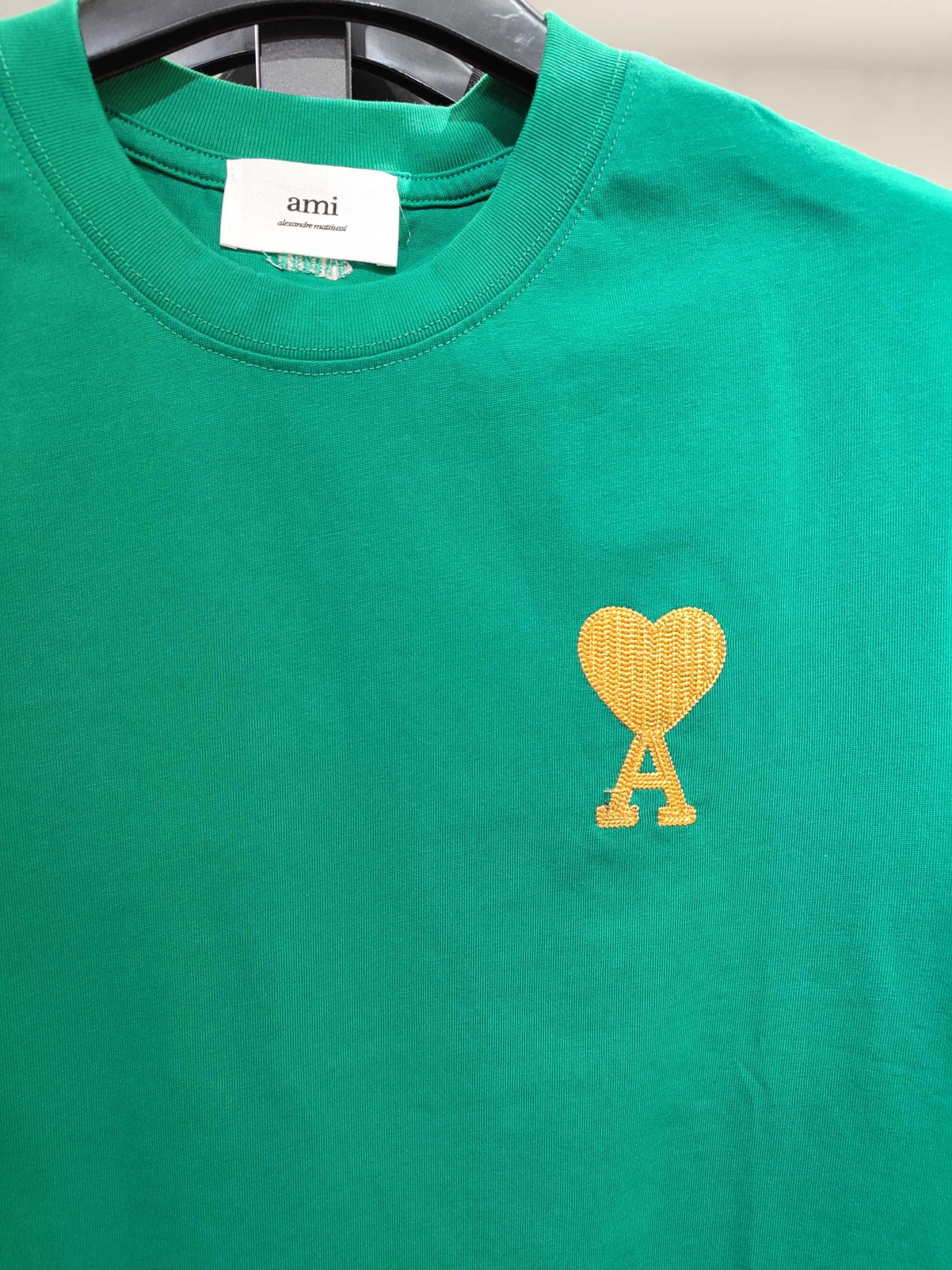 Футболка AMI Paris Ami de Coeur Lurex T-Shirt Green