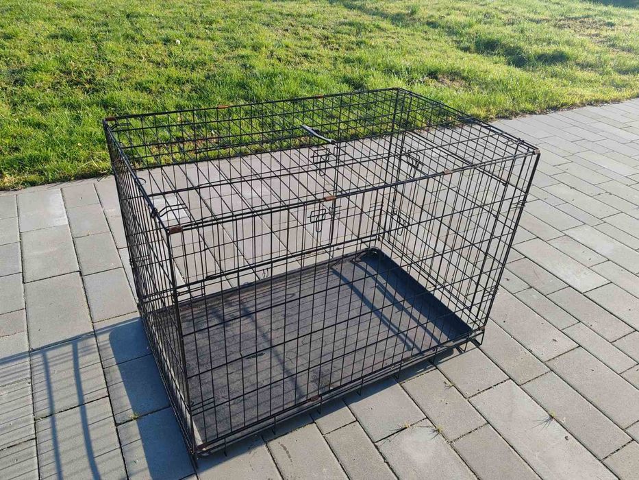 Duża klatka dla zwierząt z kuwetą dla psa składana 105 cm