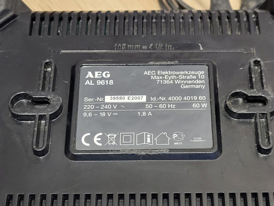 Szlifierka kątowa AEG BEWS 18 ładowarka AL9618 akumulator L1840S