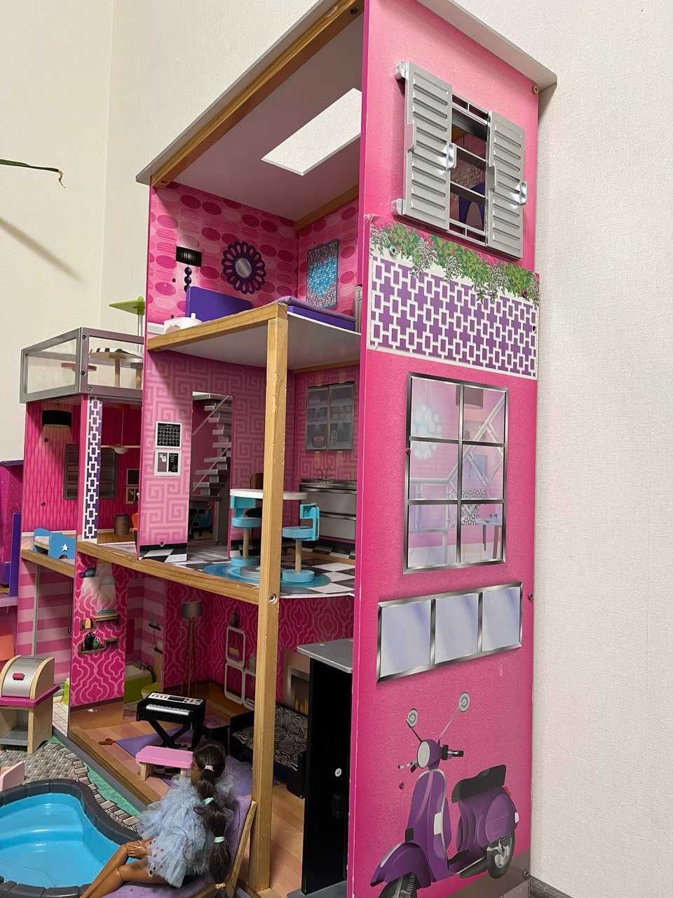 Ляльковий будинок kidkraft дім для барбі дом барби с бассеином