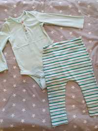 Komplet niemowlęcy body + spodnie rozm 80