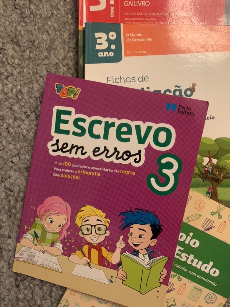 6 livros de apoio escolar - 3.º ano