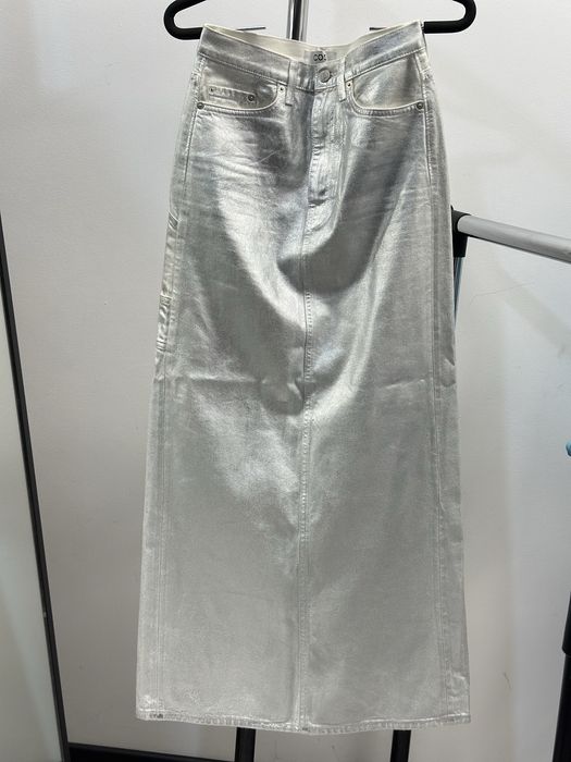 Джинсова срібна максі спідниця Cos