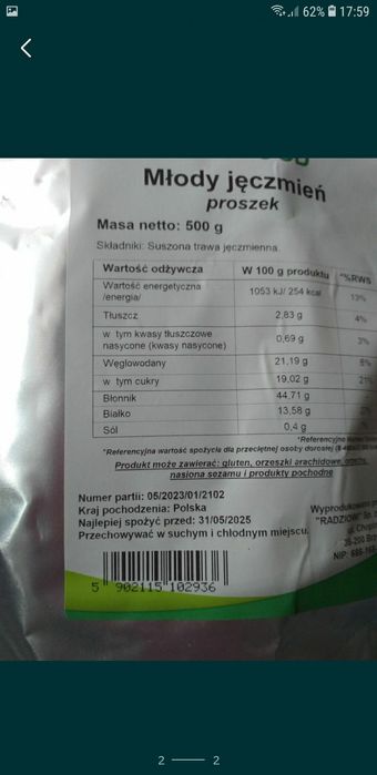 Jęczmień w proszku