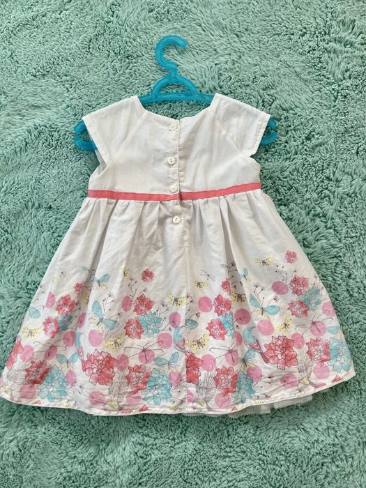 Zestaw sukienka i bolerko Cool Club r.80 kwiaty Roczek Chrzciny