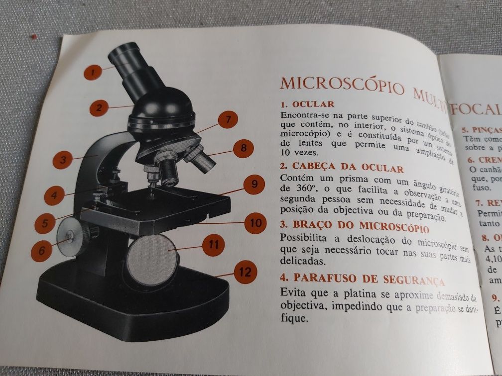 Microscópio Vintage c/ Instruções (Excelente)