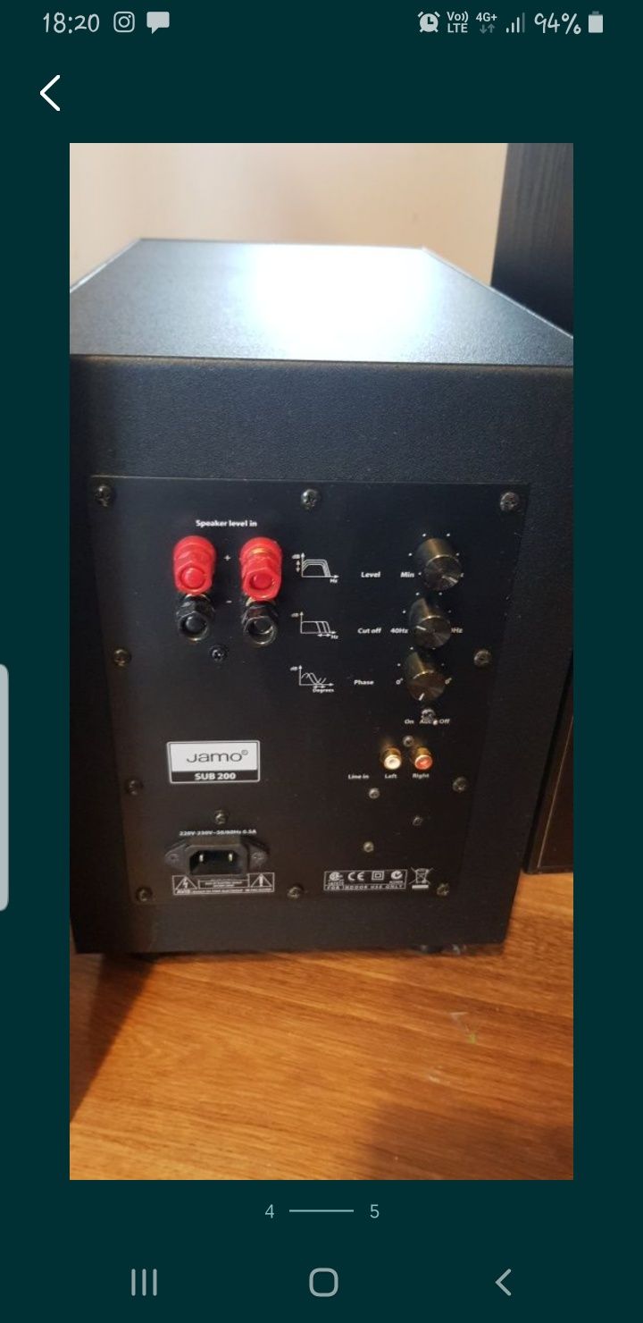 Subwoofer JAMO 100% sprawny