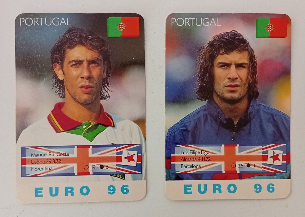Conjunto de calendários dos jogadores Luís Figo e Rui Costa