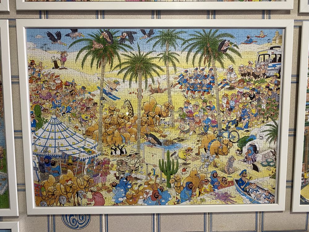 Comic Puzzle Jan Van Haasteren feito e em moldura Oasis