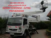 Podnośnik koszowy, zwyżka  24m Wrocław wynajem, wycinki, usługi
