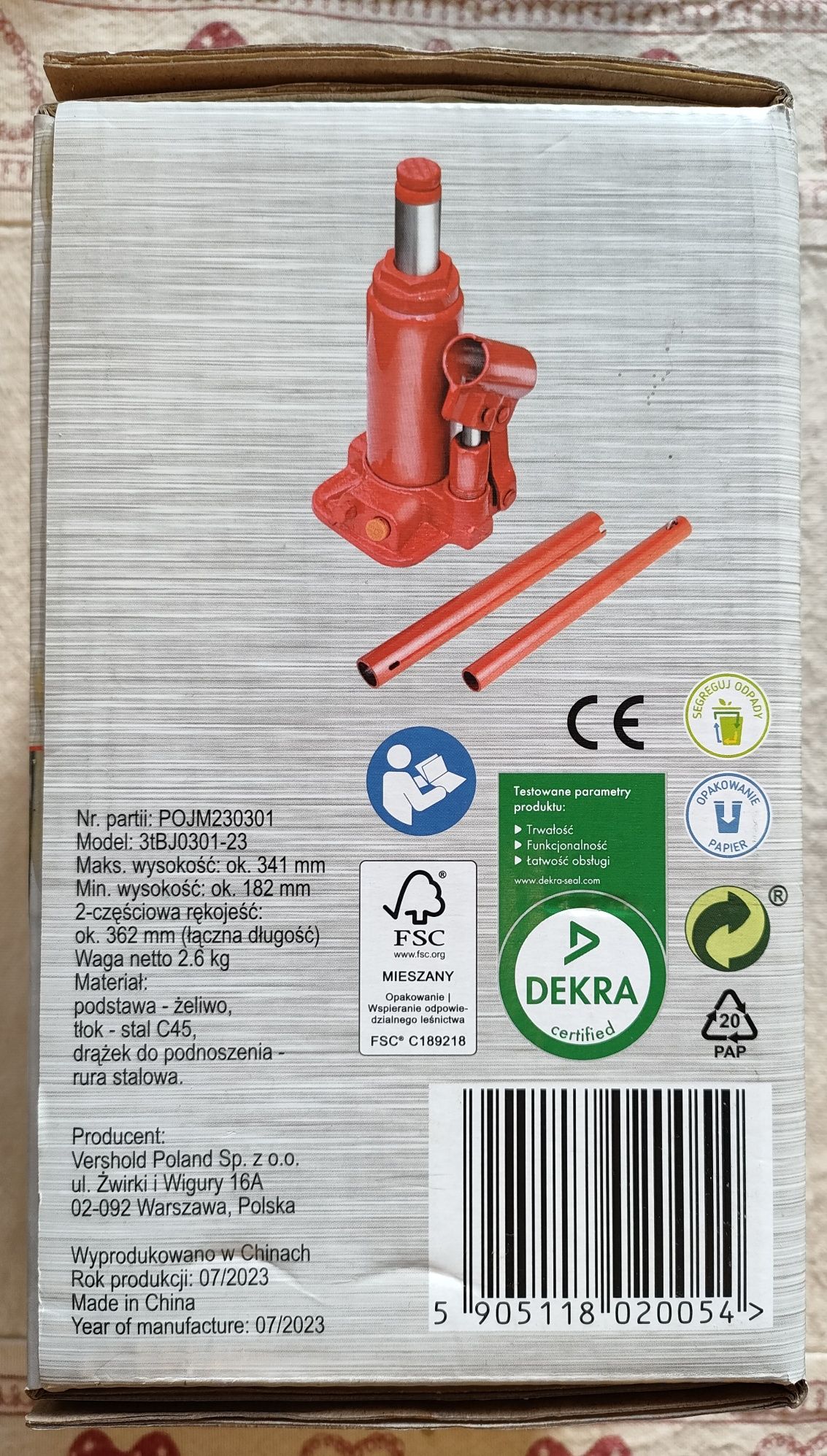 Podnośnik hydrauliczny słupkowy, udźwig 3T, GT Max