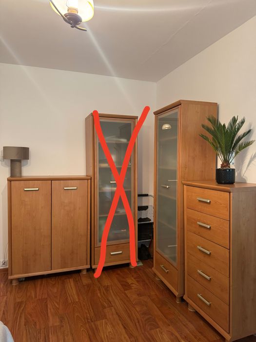 Meble - dwie komody, kredens, szafka, półka pod telewizor